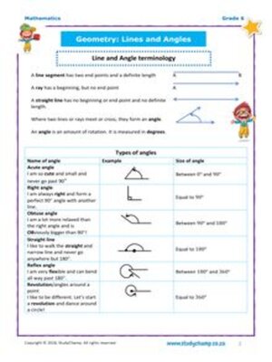 cover image of Grade 6 Maths Workbook - Geometry: Lines and Angles